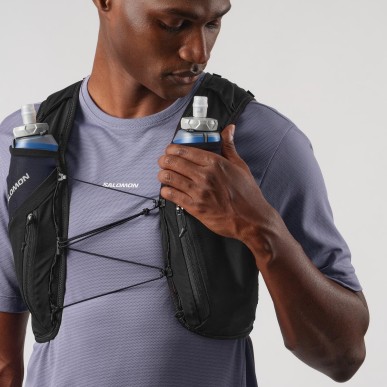 Salomon Advanced Skin 12 with flasks black