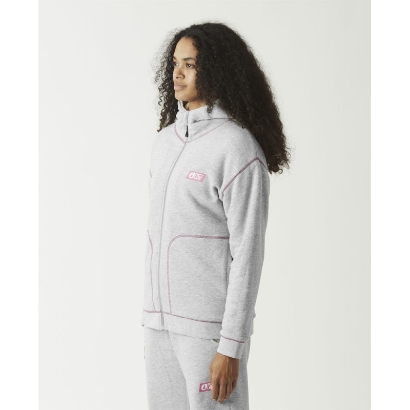 Picture Basement Plush Zip Hoodie Femme grey melange
