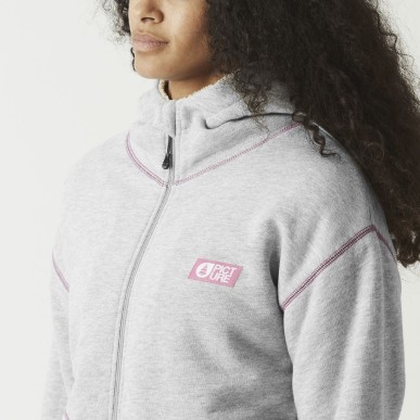 Picture Basement Plush Zip Hoodie Femme grey melange