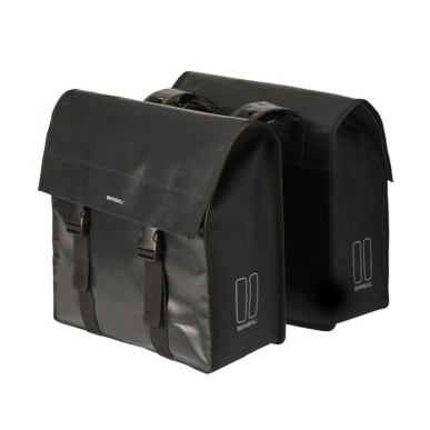 SACOCHES BASIL URBAN LOAD IMPERMÉABLE MOTIF RÉFLÉCHISSANT NOIR 53 L(41x18x46) FERMETURE CLICK