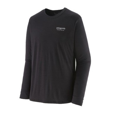 Patagonia L/S Cap Cool Merino blend graphic shirt seabird grey