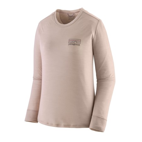 Patagonia L/S Cap Cool Merino Blend Graphic Tee Femme shroom taupe