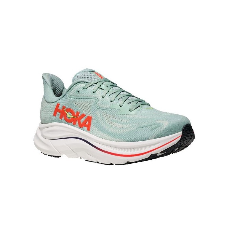 Hoka Clifton 10 sage / neon flame