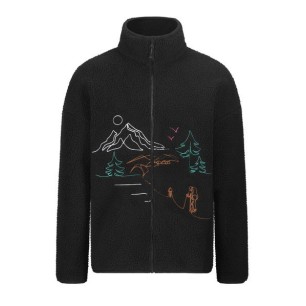 Picture Hafdals Emb Zip Fleece black