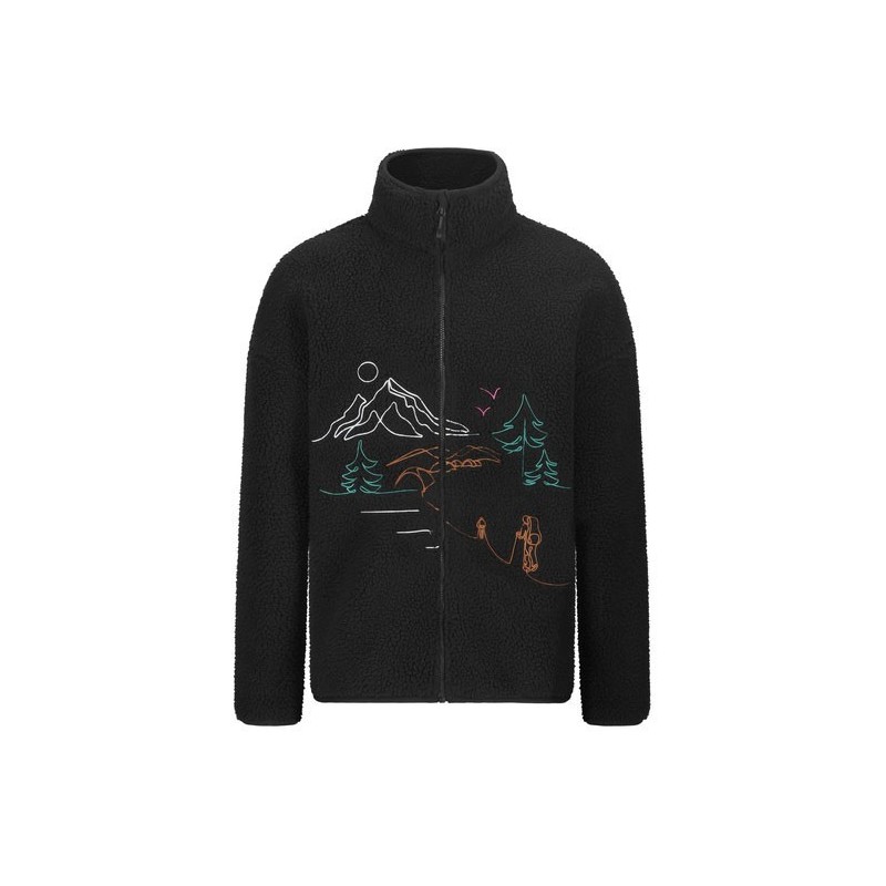 Picture Hafdals Emb Zip Fleece black