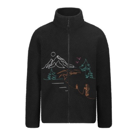 Picture Hafdals Emb Zip Fleece black