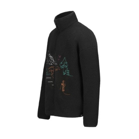 Picture Hafdals Emb Zip Fleece black