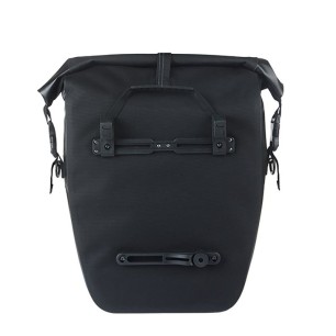 SACOCHE BASIL NAVIGATOR L CROCHETS MIK 25-31L TOILE/POLYESTER IMPERMÉABLE NOIR (26.5x14.5x42 cm)