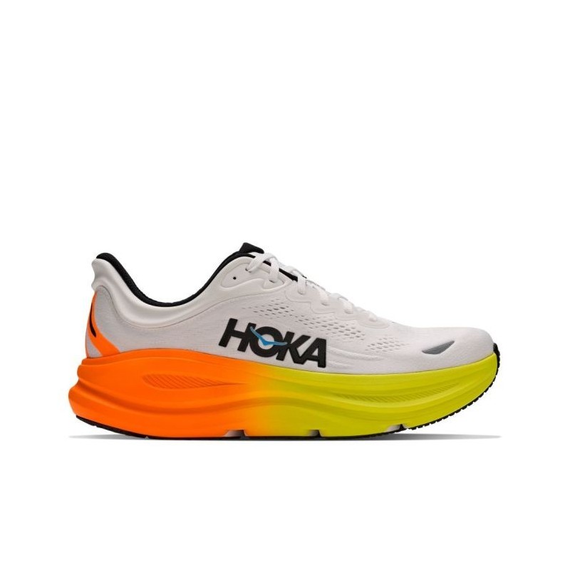 Hoka Bondi 9 white / neon tangerine