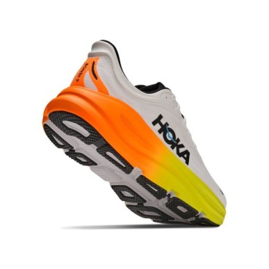 Hoka Bondi 9 white / neon tangerine