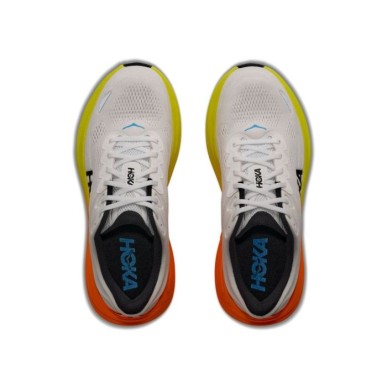 Hoka Bondi 9 white / neon tangerine