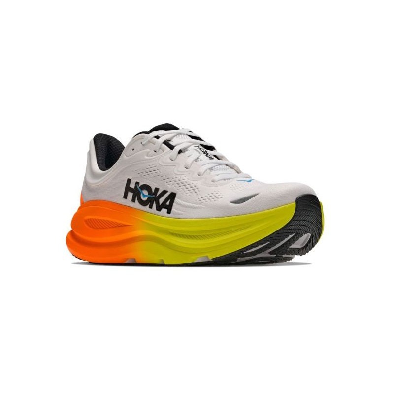 Hoka Bondi 9 white / neon tangerine