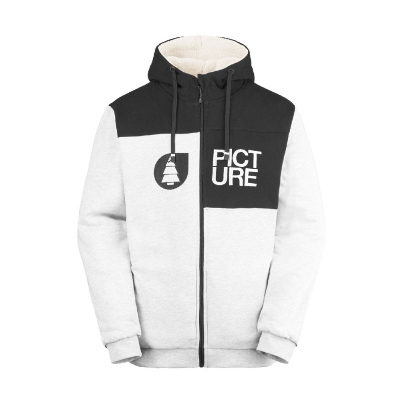 Picture basement plush zip hoodie grey melange