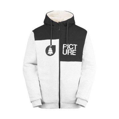 Picture basement plush zip hoodie grey melange