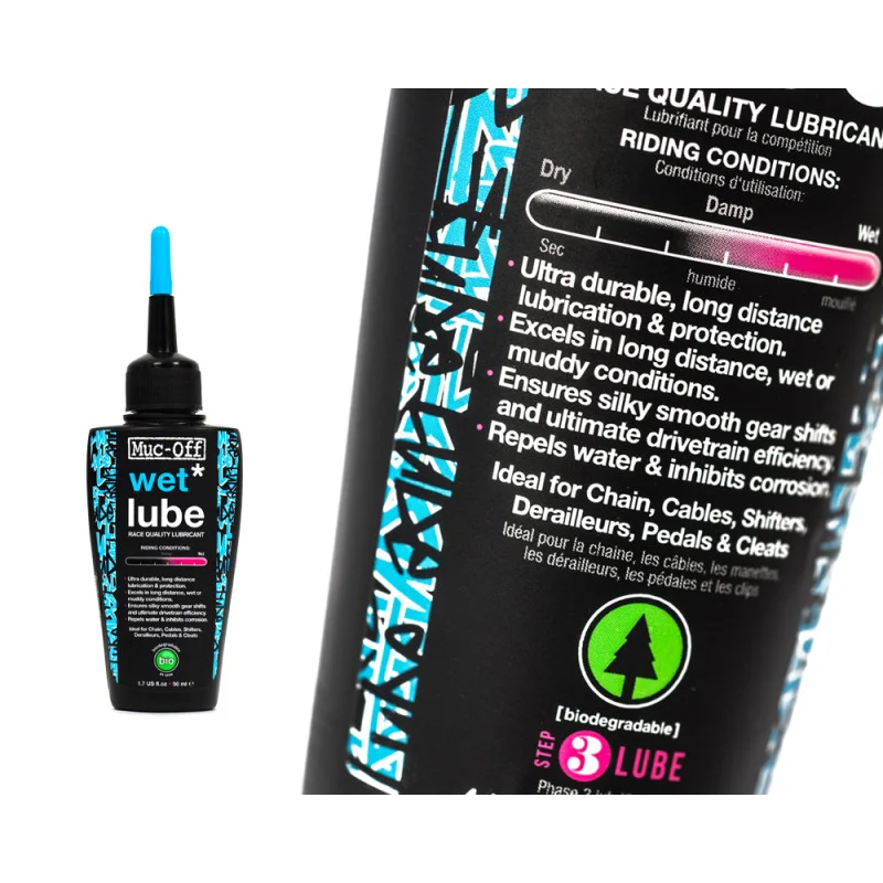 Lubrifiant pour chaines MUC-OFF - Wet Lube 50ml Lubrifiant pour chaines MUC-OFF - Wet Lube 50ml