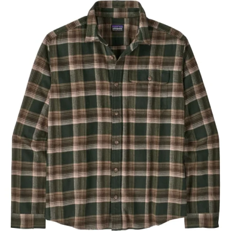 Patagonia Fjord Flannel Shirt  cozy cabin treeline green