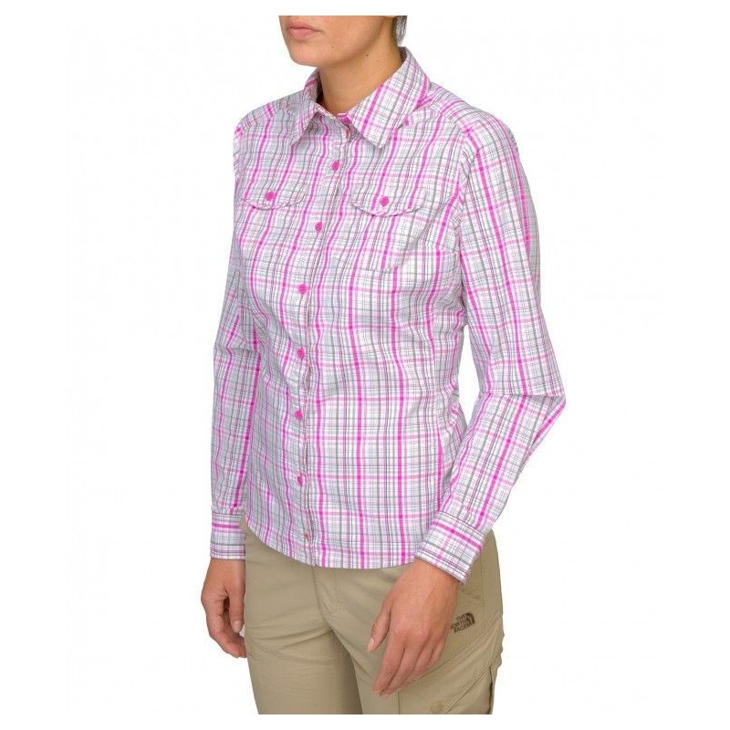 The North Face W Paramount LS Shirt pnk plaid The North Face W Paramount LS Shirt pnk plaid