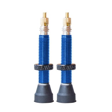 Paire de Valves Tubeless SB3 aluminium 35mm Blue