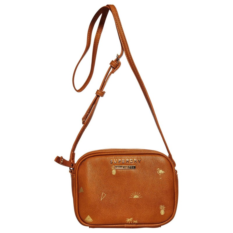 Sac en bandoulière Superdry Delwenn Micro Print tan / gold