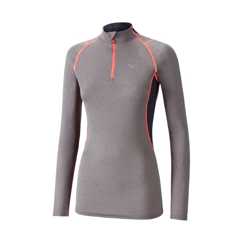 Mizuno Wool H/Zip Femme Grey / Coral Mizuno Wool H/Zip Femme Grey / Coral