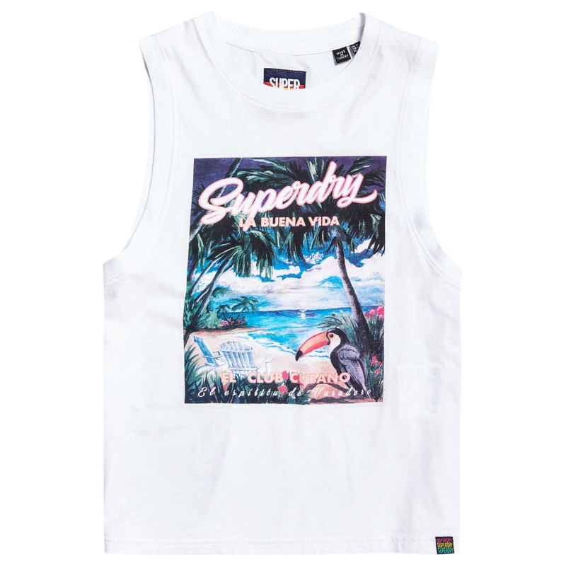 Débardeur Superdry femme Sun Island bright white Débardeur Superdry femme Sun Island bright white