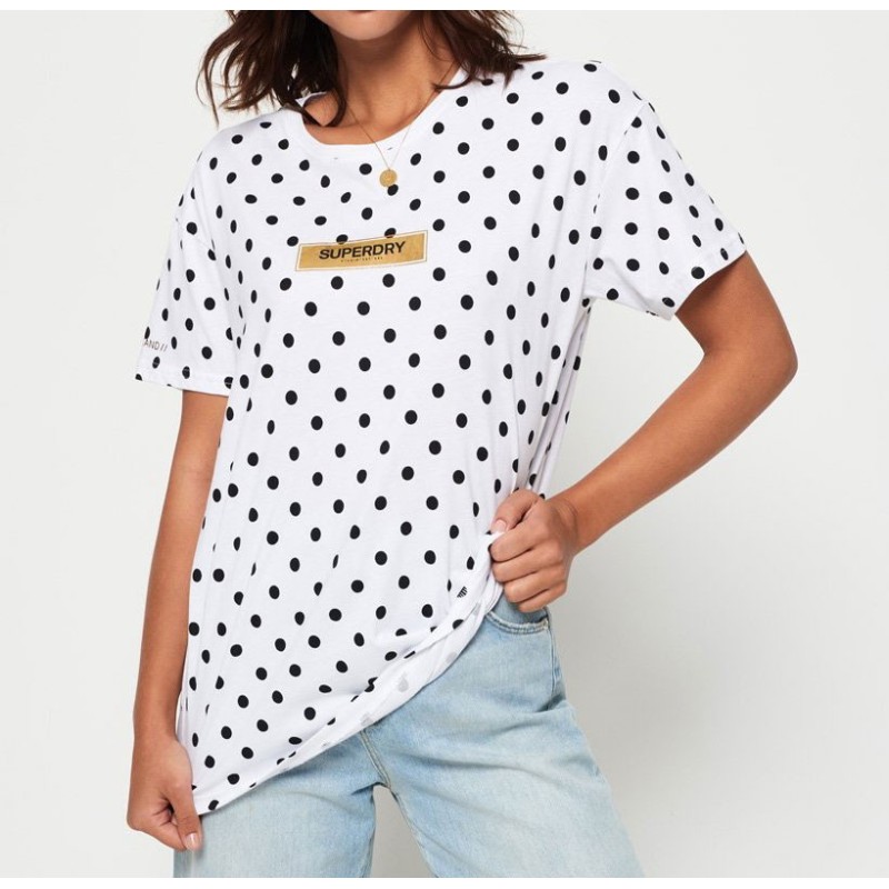T-shirt Superdry Studio 395 Polka Dot femme optic T-shirt Superdry Studio 395 Polka Dot femme optic