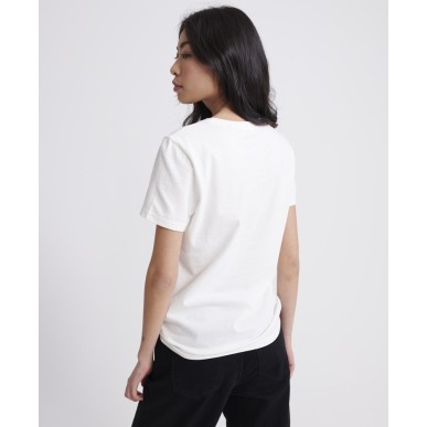 T-shirt Superdry Vintage Logo Reflective Box femme ecru