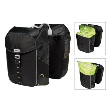 SACOCHES BASIL MILES BLACK LIME IMPERMÉABLES