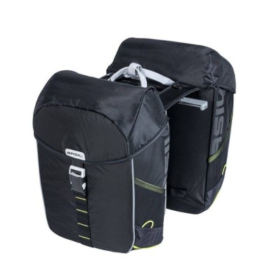 SACOCHES BASIL DISCOVERY 365D NOIRES/BLEUES RÉFLECHISSANT (30x15x31 cm) 18 LITRES