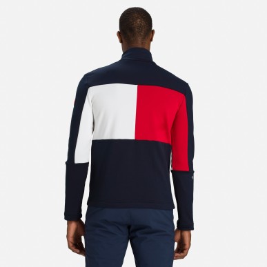 Rossignol Global stripe full zip dark navy