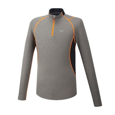Mizuno Wool H/Zip fine grey / orange