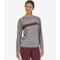 Patagonia L/S Cap Cool Daily Graphic Tee Femme rise stripe fether grey Patagonia L/S Cap Cool Daily Graphic Tee Femme rise stripe fether grey