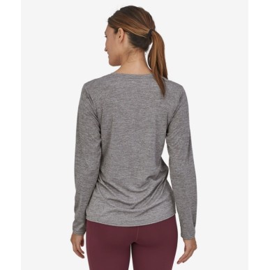 Patagonia L/S Cap Cool Daily Graphic Tee Femme rise stripe fether grey