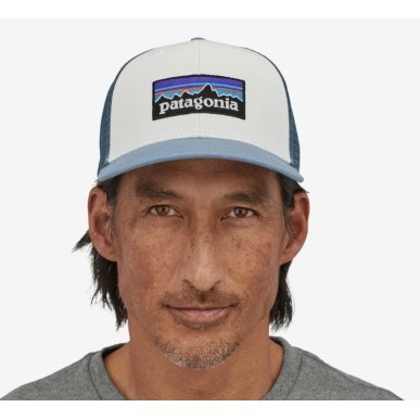 Patagonia P-6 Logo Trucker Hat white / light plume grey
