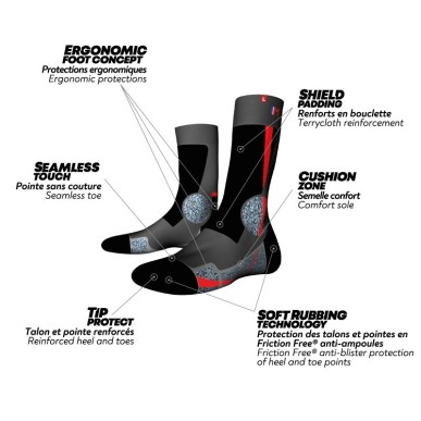 chaussettes Monnet trek Expert en coloris blanc et noir