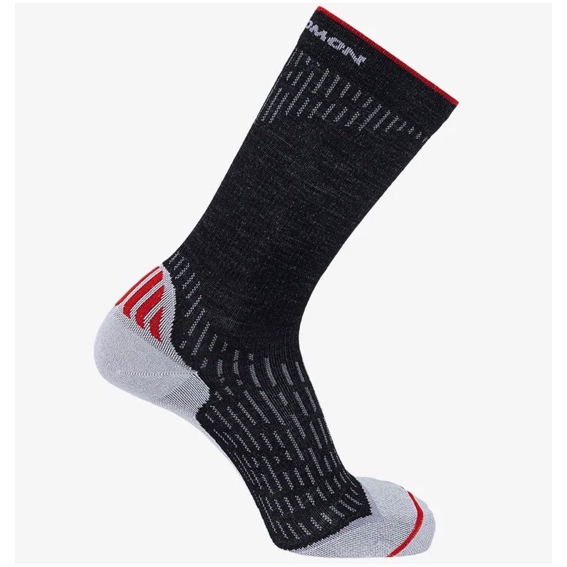 Salomon Socks Ultra Crew deep black / alloy / goji berry