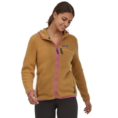 Patagonia Retro Pile Hoody Femme nest brown / amaranth pink