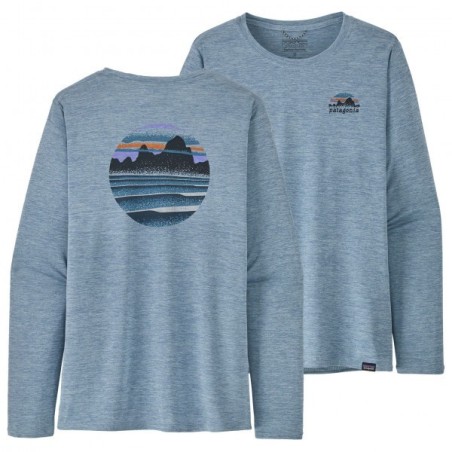 Patagonia L/S Cap Cool Daily Graphic Tee Femme steam blue x-dye