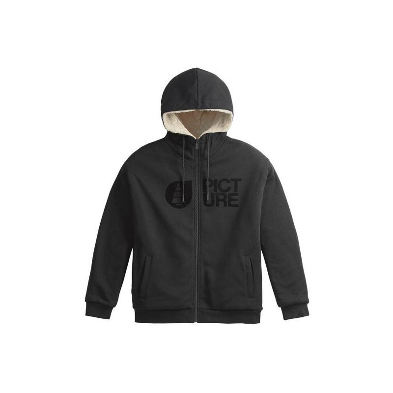 Picture Basement Plush Zip Hoodie femme black