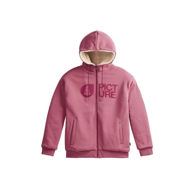 Picture Basement Plush Zip Hoodie femme maroon