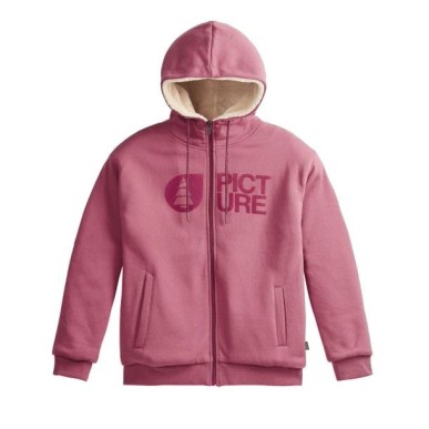 Picture Basement Plush Zip Hoodie femme maroon