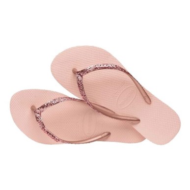 Havaianas Tongs Slim Glitter II Femme ballet rose / golden blush