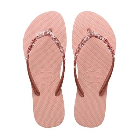 Havaianas Tongs Slim Glitter II Femme ballet rose / golden blush