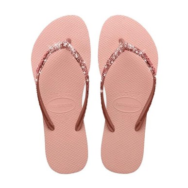 Havaianas Tongs Slim Glitter II Femme ballet rose / golden blush