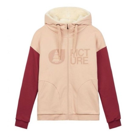 Sweat Picture Basement Plush Zip Hoodie femme rose creme
