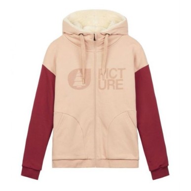 Sweat Picture Basement Plush Zip Hoodie femme rose creme