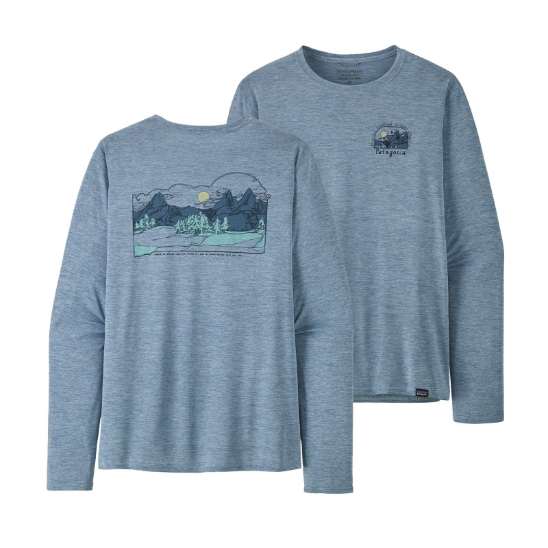 Patagonia L/S Cap Cool Daily Graphic Tee steam blue