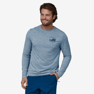 Patagonia L/S Cap Cool Daily Graphic Tee steam blue