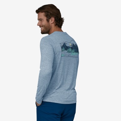 Patagonia L/S Cap Cool Daily Graphic Tee steam blue