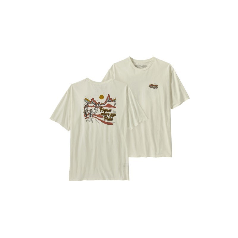 Patagonia Protect Pedal Organic Tee birch white